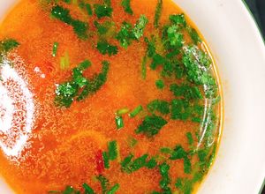 Hình của món Canh cà chua nấu tép khô.