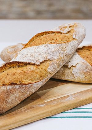 Una foto de Baguette francesa con poolish
