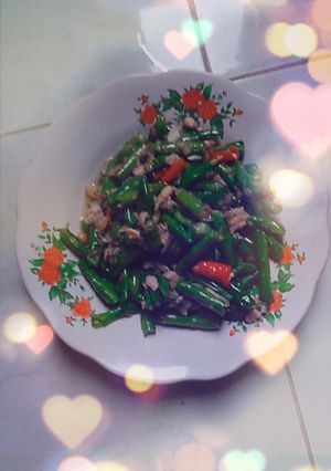 Foto resep Oseng buncis pedas asin
