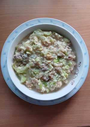 รูปของ โจ๊กOatหมูสับผักกาดขาวใส่ไข่