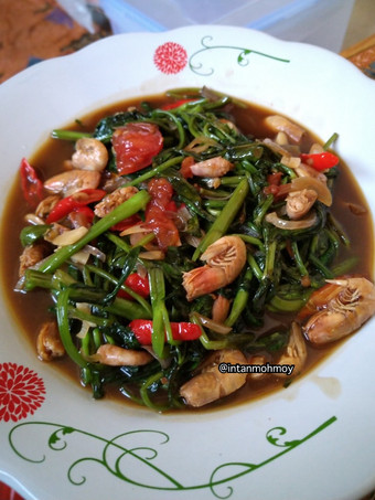 Resep Cah kangkung ebi teriyaki Anti Gagal
