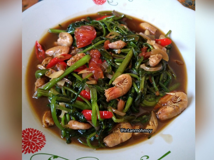 Resep Cah kangkung ebi teriyaki Anti Gagal