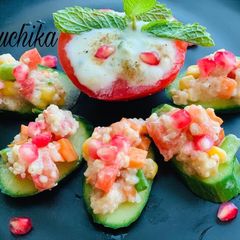 Cucumber Quinoa Canapés A picture of Cucumber Quinoa Canapés.