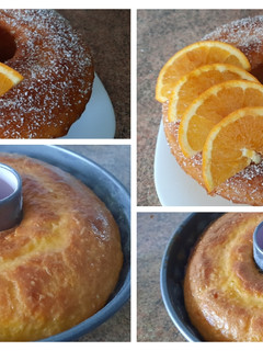 Una foto de Bizcocho de naranja delicioso/ receta fácil