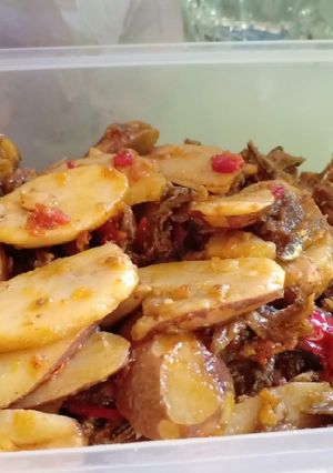 Foto resep Balado biji durian dan ikan teri basah
