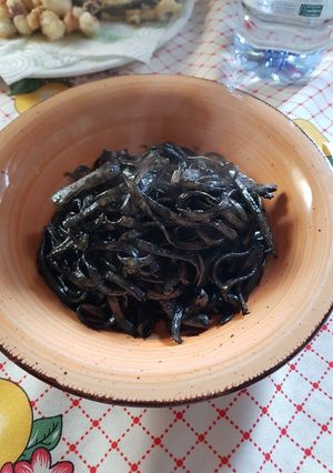 A picture of Tagliolini with Squid Ink.