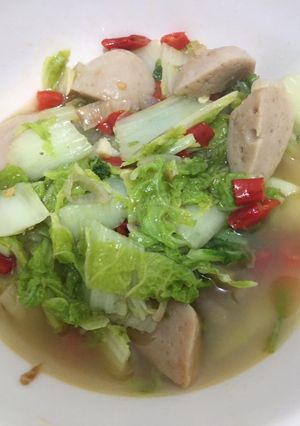 Foto resep Tumis sayur sawi bakso