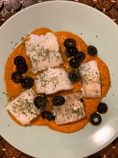 Una foto de Bacalao con salsa de tomate con Thermomix