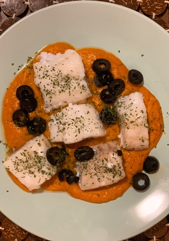 Una foto de Bacalao con salsa de tomate con Thermomix