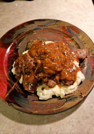 A picture of Bangers and Mash.