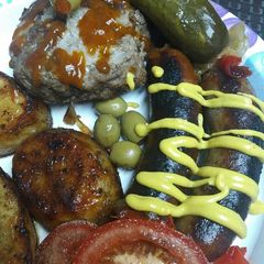 Bratwurst and Burgers A picture of Bratwurst and Burgers.