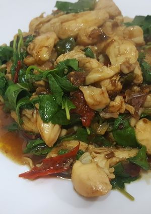 รูปของ กะเพราไก่ ไข่ดาว ง่ายๆ