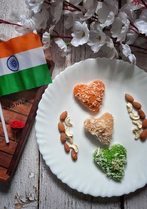 A picture of Tri colour heart.