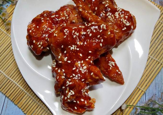 Ini dia! Cara termudah bikin Korean Spicy Chicken Wings yang gurih