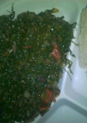 A picture of Fried kales.