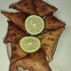 A picture of Ndengu (green grams) & butternut Samosa.
