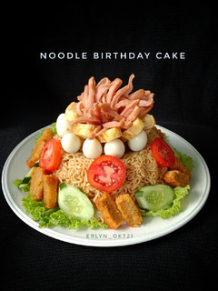Foto resep 194. Noodle Birthday Cake Antimainstream, langsung ludesss😂