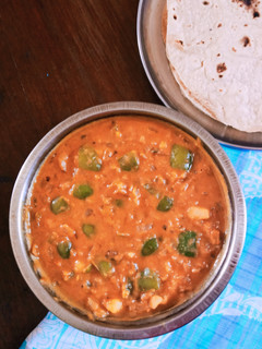 உருளைக்கிழங்கு குடைமிளகாய் க்ரேவி (Aloo capsicum gravy recipe in tamil) செய்முறை முக்கிய புகைப்படம்