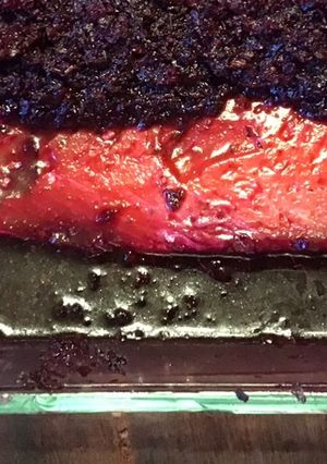 A picture of California Farm Beet Juice Cured Salmon.