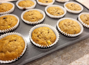 A picture of Chocolate Chip Banana Muffins.