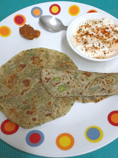 A picture of Arrowroot flour & Potato Masala Rotis.