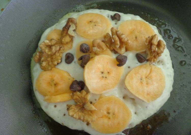 Easiest Way to Make Recipe of Walnut, Banana and Choc Chip Pancake