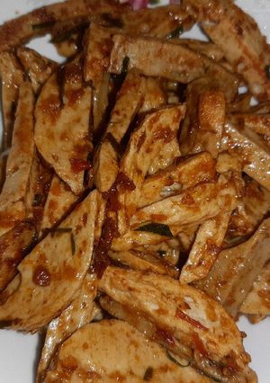 Foto resep Karedok basreng pedas manis (bakso goreng)