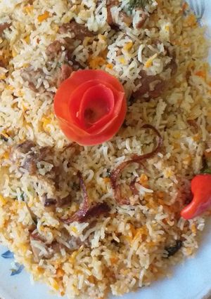 A picture of Hydrabad bomby mutton biryani.