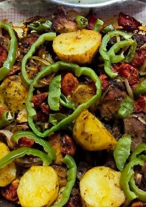A picture of Baked Mutton with Potato.