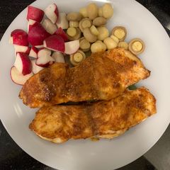 A picture of Three spices baked fish.