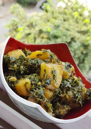 A picture of Aloo methi.