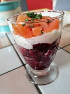 Une photo de Verrine Betterave rouge