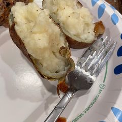 A picture of Potatoes on the half shell ￼.