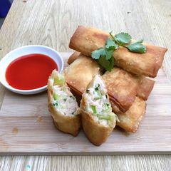 Bok Choy Prawn Spring Roll A picture of Bok Choy Prawn Spring Roll.