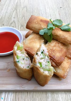 A picture of Bok Choy Prawn Spring Roll.