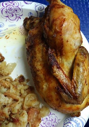 A picture of Chicken Stuffed with a banana.