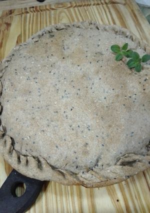 Una foto de Tarta de verdura con masa de harina integral y semillas