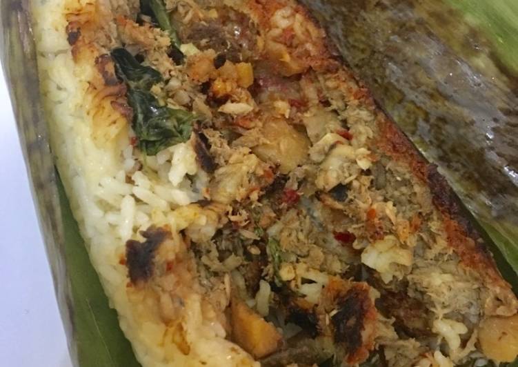 Langkah memasak Nasi Bakar isi rabuk tongkol &amp; sambal goreng kentanghati, Bisa Manjain Lidah