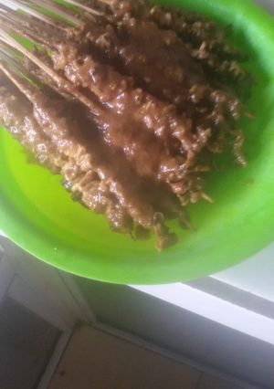 Foto resep Sate Usus Ayam bumbu kacang