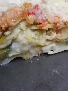 Una foto de Lasagna de zapallitos, puerro, zucchini y proteína de soja