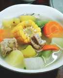 Canh sườn nấu rau củ