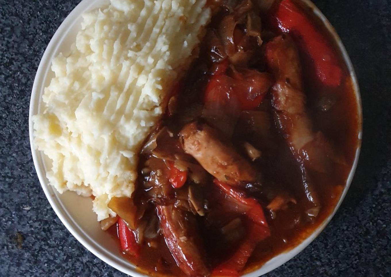 Sausage Casserole with Mash
