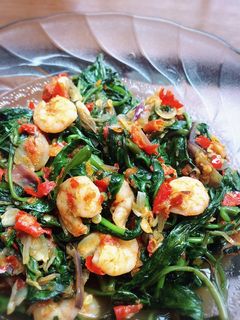 Foto resep Tumis kangkung terasi (no msg)