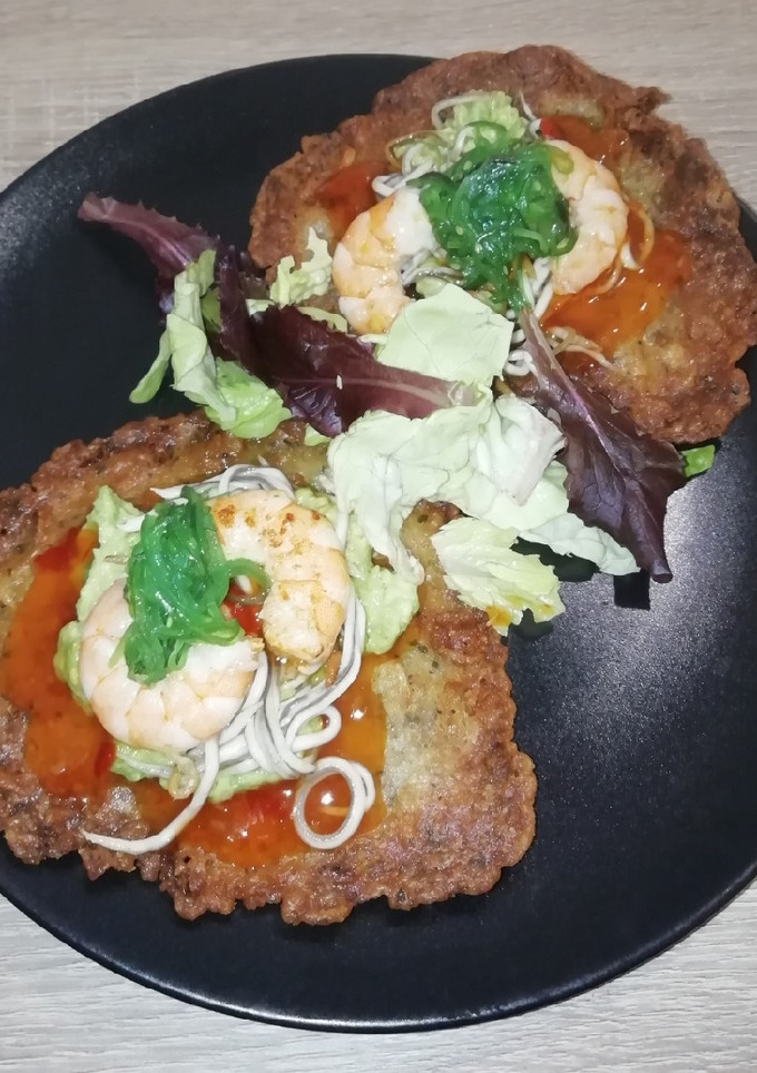 Una foto de Tacos de tortilla de camarones