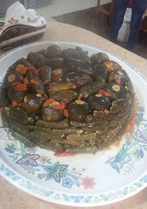 صورة لوصفة ورق عنب مع كوسا مدور