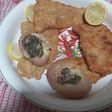 Milanesas de Pescado 🐠 de Cazón, con Papas🥔 aplastadas al horno