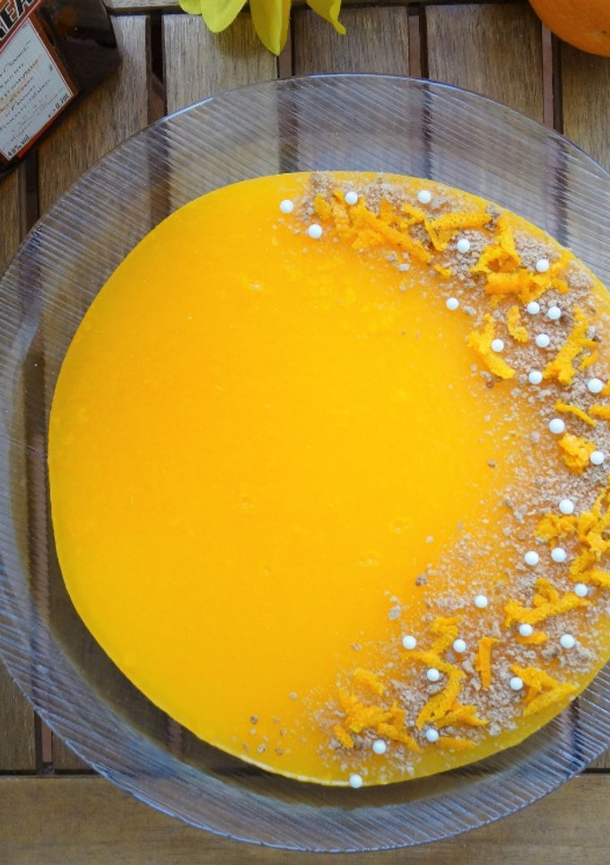 Una foto de Cheesecake de vainilla, naranja y licor cointreau