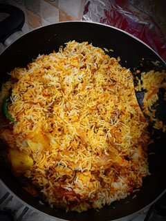 A picture of Chicken BBQ Biryani.
