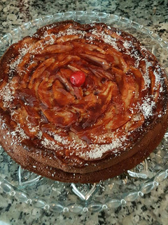 Una foto de Tarta de queso manzana y caramelo