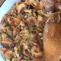 A picture of Beef and cabbage stew.